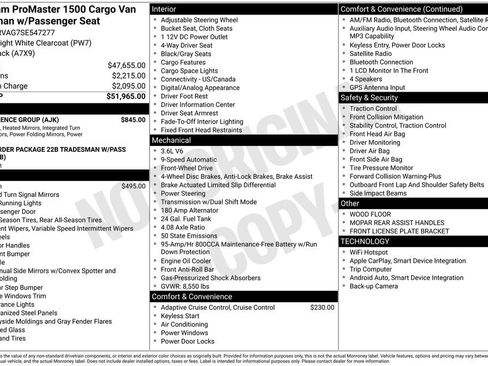 New 2025 RAM ProMaster 1500 w/ Convenience Group FWD image 1