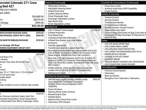 Used 2017 Chevrolet Colorado Z71 w/ LPO, Gearon Divider Package AWD/4WD image 2