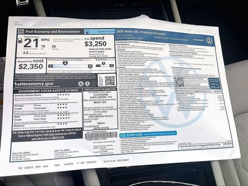 New 2026 Volkswagen Atlas SEL Premium R-Line AWD/4WD image 18