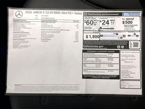 New 2026 Mercedes-Benz E 53 AMG e 4MATIC Sedan image 19