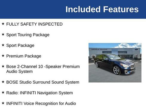 Used 2016 INFINITI Q70 3.7 w/ Sport Package AWD/4WD image 5