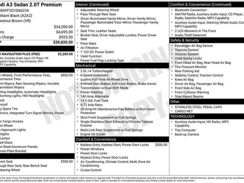 Used 2016 Audi A3 2.0T Premium w/ Audi MMI Navigation Plus image 1