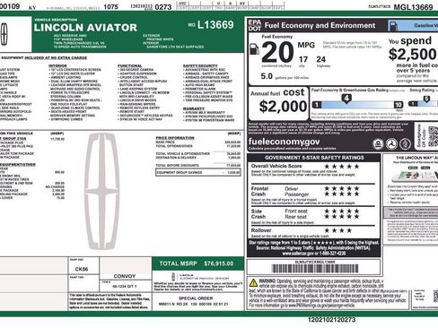 Used 2021 Lincoln Aviator Reserve w/ Equipment Group 210A AWD/4WD image 26