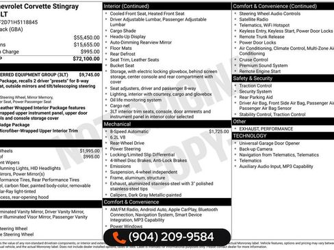 Used 2017 Chevrolet Corvette Stingray Coupe w/ 3LT Preferred Equipment Group image 7