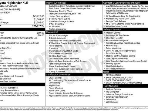 Used 2023 Toyota Highlander XLE AWD/4WD image 39