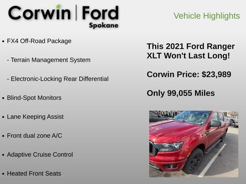 Used 2021 Ford Ranger XLT w/ Equipment Group 302A High image 10