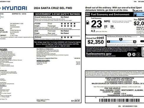 Used 2024 Hyundai Santa Cruz SEL FWD image 4