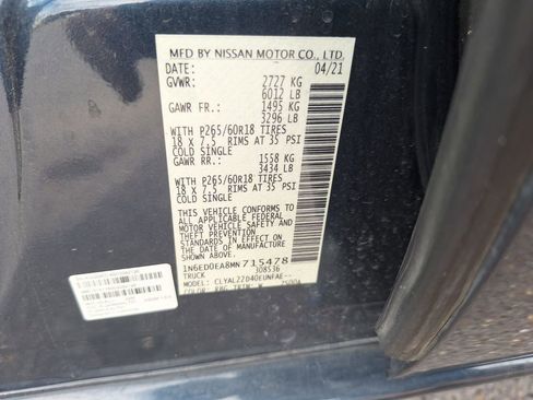 Certified 2021 Nissan Frontier SV image 30