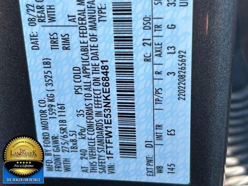 Used 2022 Ford F150 Lariat w/ Equipment Group 501A Mid image 21