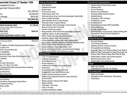 Used 2017 Chevrolet Cruze LT w/ Convenience Package FWD image 10
