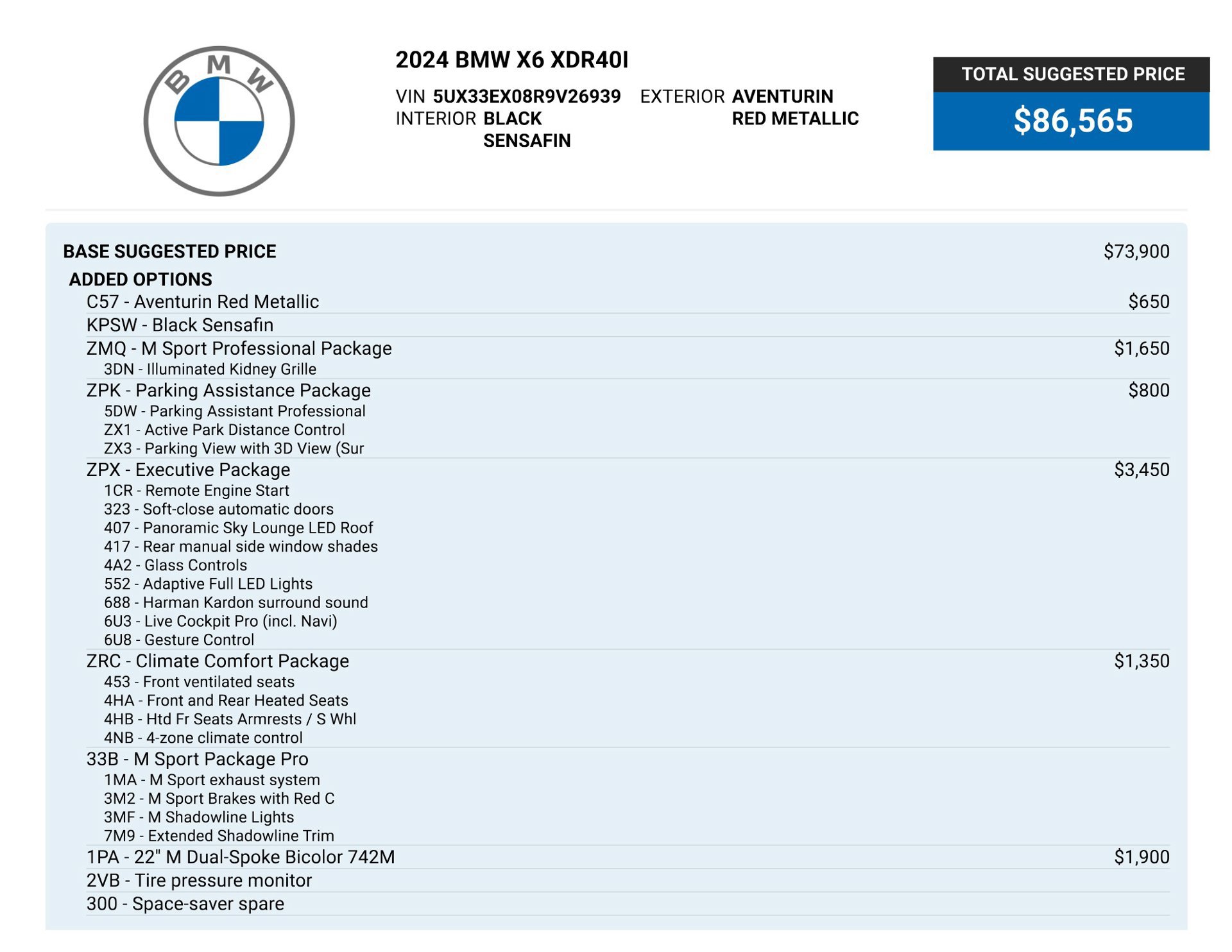Used 2024 BMW X6 xDrive40i w/ Executive Package AWD/4WD image 82