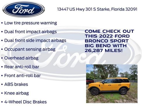 Certified 2022 Ford Bronco Sport Big Bend w/ Convenience Package AWD/4WD image 16
