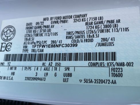 Used 2022 Ford F150 Lariat w/ Equipment Group 502A High AWD/4WD image 25