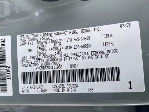 New 2025 Toyota Tundra Platinum image 19