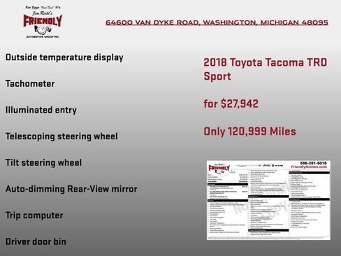 Used 2018 Toyota Tacoma TRD Sport w/ Technology Package AWD/4WD image 7