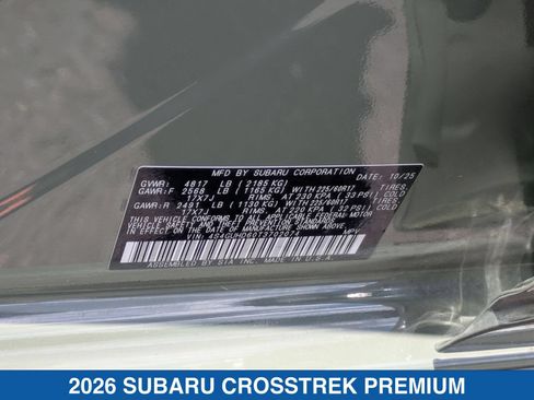 Certified 2026 Subaru Crosstrek 2.5i Premium AWD/4WD image 38