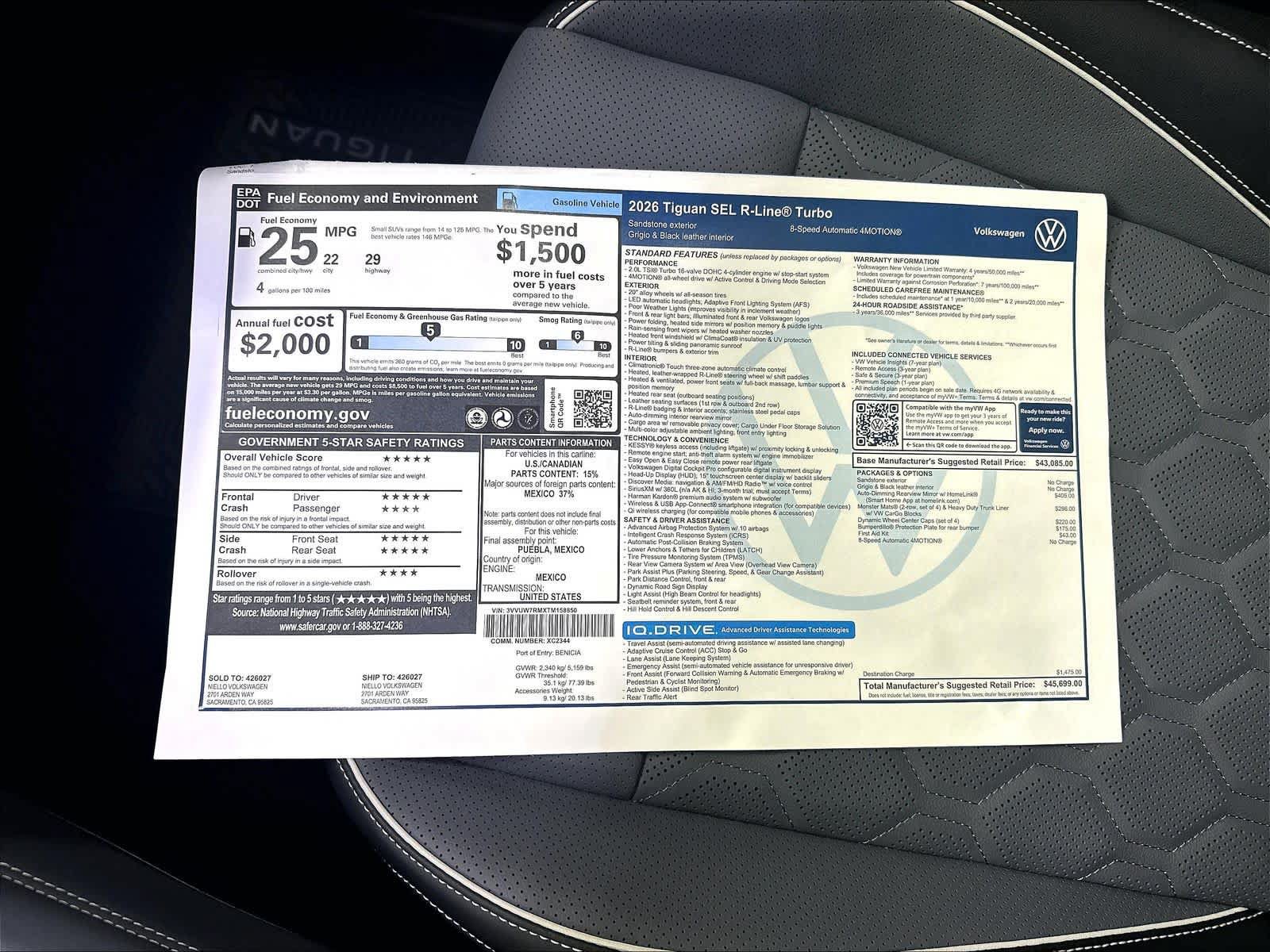 New 2026 Volkswagen Tiguan SEL R-Line AWD/4WD image 14