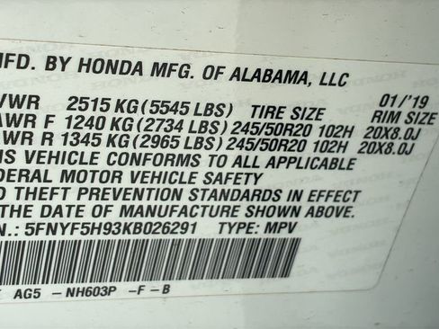 Used 2019 Honda Pilot Touring image 33