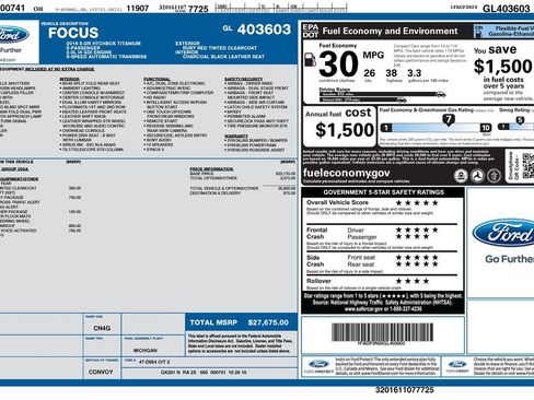 Used 2016 Ford Focus Titanium w/ Titanium Technology Package FWD image 21