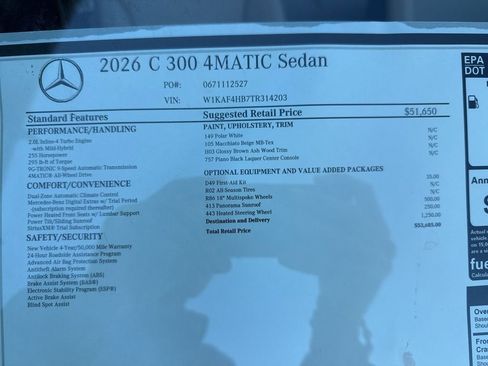 New 2026 Mercedes-Benz C 300 4MATIC Sedan image 13