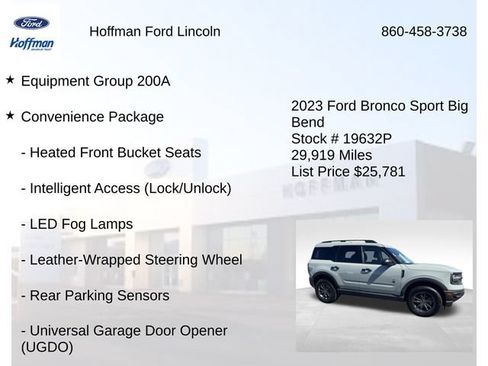 Certified 2023 Ford Bronco Sport Big Bend w/ Convenience Package AWD/4WD image 6