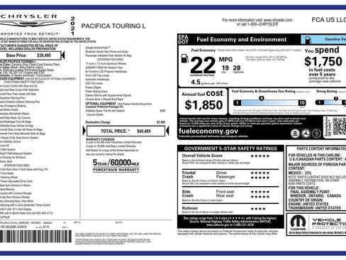 Used 2021 Chrysler Pacifica Touring-L image 43