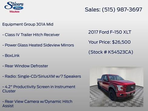 Used 2017 Ford F150 XLT w/ Equipment Group 301A Mid AWD/4WD image 8