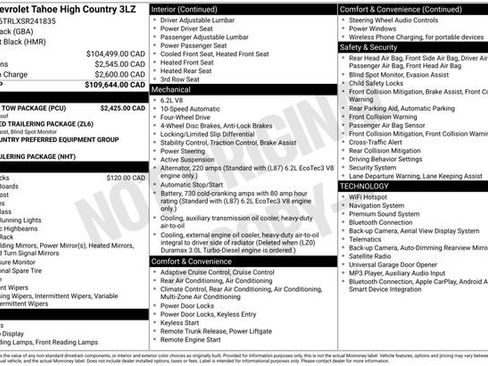 Used 2025 Chevrolet Tahoe High Country w/ Sun And Tow Package AWD/4WD image 3