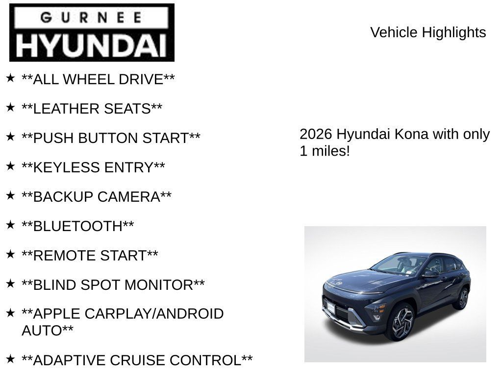 New 2026 Hyundai Kona SEL Premium AWD/4WD image 8