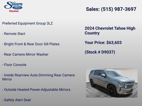 Used 2024 Chevrolet Tahoe High Country AWD/4WD image 15
