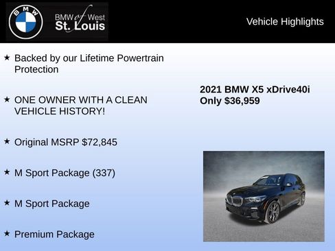 Used 2021 BMW X5 xDrive40i w/ M Sport Package image 8