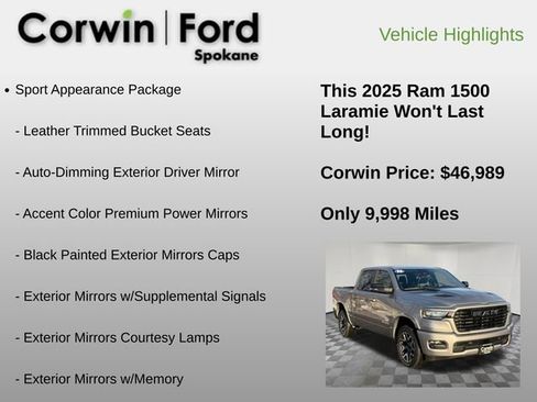 Used 2025 RAM 1500 Laramie w/ Sport Appearance Package image 6