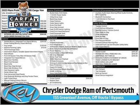 Used 2023 RAM ProMaster 3500 w/ Interior LED Lighting Group image 1