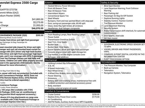 New 2025 Chevrolet Express 2500 w/ Driver Convenience Package RWD image 2