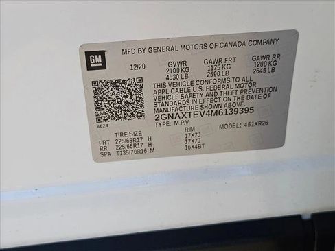 Certified 2021 Chevrolet Equinox LT w/ LPO, Cargo Package image 23