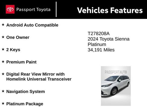 Used 2024 Toyota Sienna Platinum AWD/4WD image 9