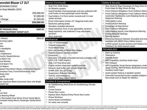 Used 2022 Chevrolet Blazer LT w/ LPO, Sport Package image 34