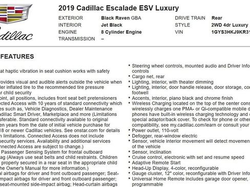 Used 2019 Cadillac Escalade ESV Luxury RWD image 15