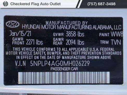 Used 2021 Hyundai Elantra Limited w/ Cargo Package image 22