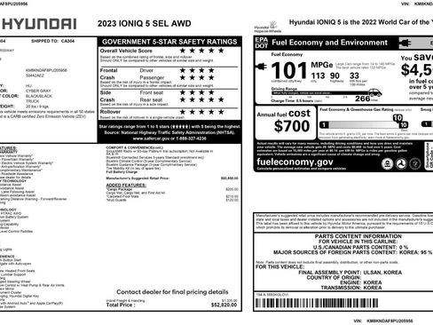 Used 2023 Hyundai Ioniq 5 SEL w/ Cargo Package image 53