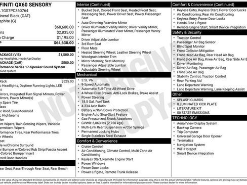 Used 2023 INFINITI QX60 Sensory w/ Vision Package AWD/4WD image 6