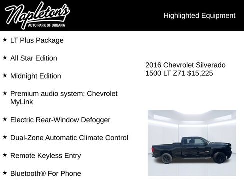 Used 2016 Chevrolet Silverado 1500 LT w/ Midnight Edition AWD/4WD image 2