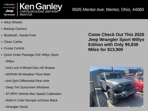 Used 2020 Jeep Wrangler Sport AWD/4WD image 5