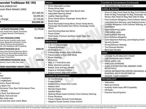 Used 2022 Chevrolet TrailBlazer RS w/ Sun and Liftgate Package AWD/4WD image 2