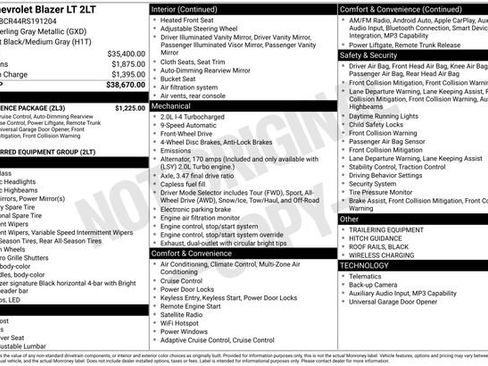 Certified 2024 Chevrolet Blazer LT w/ Convenience Package FWD image 26