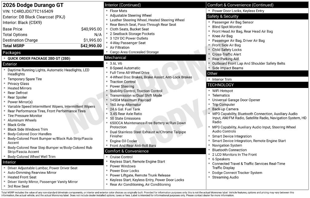 Used 2026 Dodge Durango GT AWD/4WD image 39