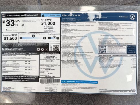 New 2026 Volkswagen Jetta SE FWD image 34