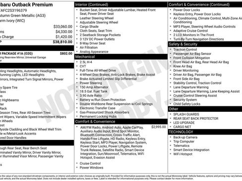 Certified 2025 Subaru Outback Premium w/ Popular Package #1A AWD/4WD image 3