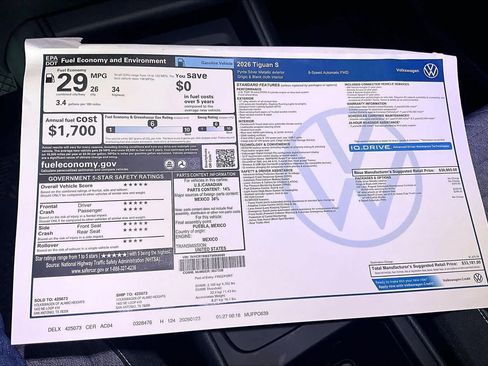 New 2026 Volkswagen Tiguan S FWD image 18