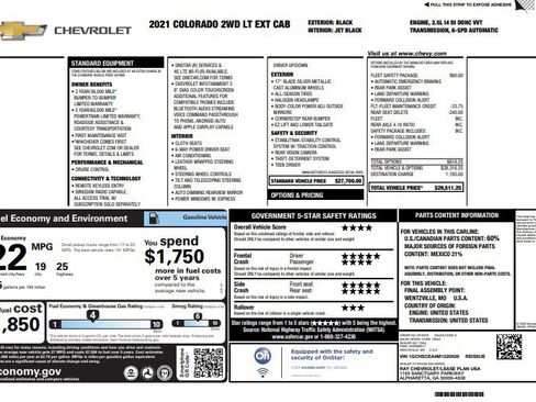 Used 2021 Chevrolet Colorado LT w/ Fleet Safety Package image 4